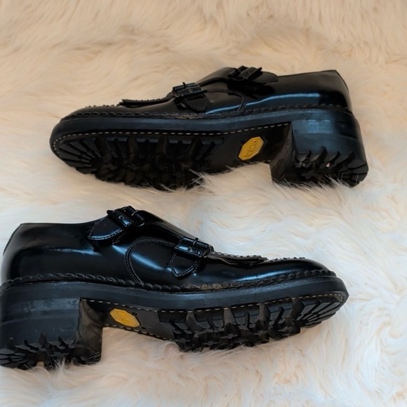 Black Women's Brogue Shoes - Picture 3 of 8